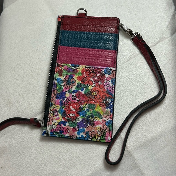 Brighton Fashionista Love Bouquet Wallet Card & Coin Holder with Strap Leather - Picture 4 of 10